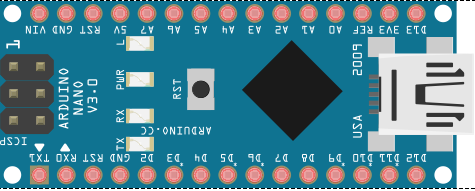 30 Εισαγωγή στο Arduino Και αυτό το Arduino Nano (έχουμε 10): Πως συνδέουμε εξαρτήματα; Χρησιμοποιούμε τους ακροδέκτες που βλέπετε και συνδέουμε καλωδιάκια (jumper cables) τα οποιά καταλήγουν σε