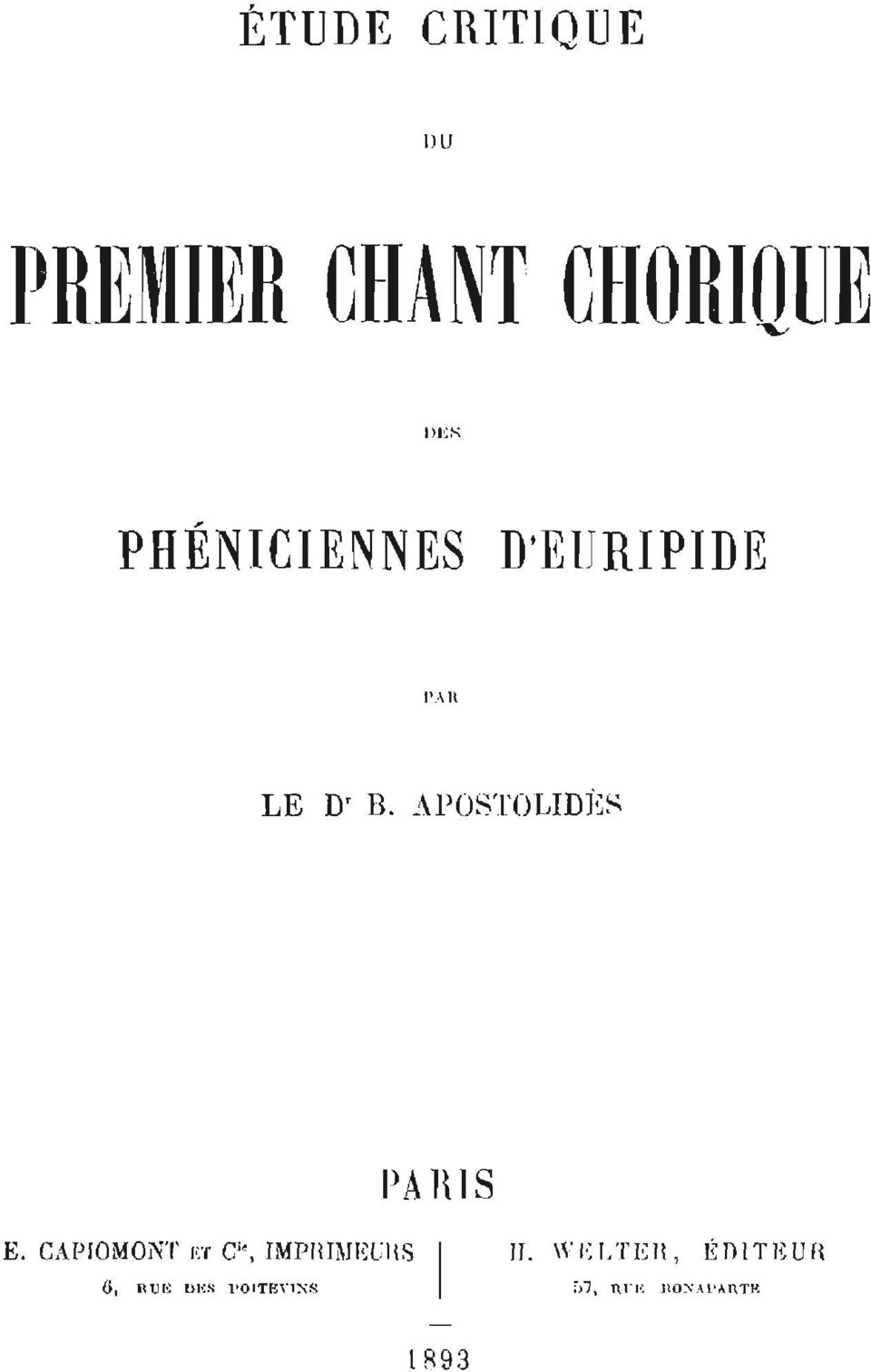 APOSTOLIDÈS E.