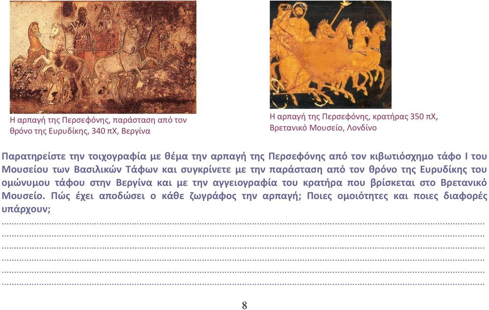Βαςιλικϊν Σάφων και ςυγκρίνετε με τθν παράςταςθ από τον κρόνο τθσ Ευρυδίκθσ του ομϊνυμου τάφου ςτθν Βεργίνα και με τθν αγγειογραφία