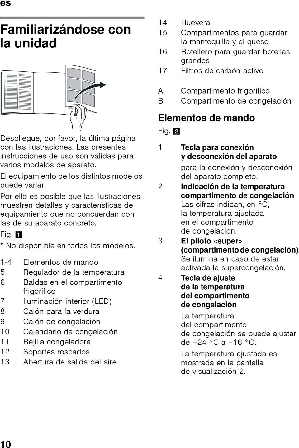 El equipamiento de los distintos modelos puede variar. Por ello es posible que las ilustraciones muestren detalles y características de equipamiento que no concuerdan con las de su aparato concreto.