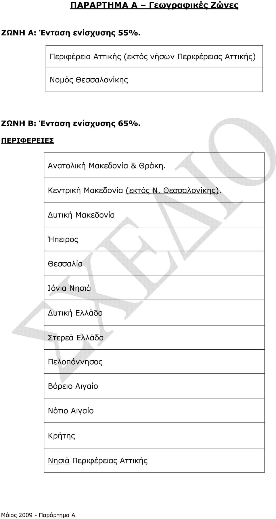 ΠΕΡΙΦΕΡΕΙΕΣ Ανατολική Μακεδονία & Θράκη. Κεντρική Μακεδονία (εκτός Ν. Θεσσαλονίκης).