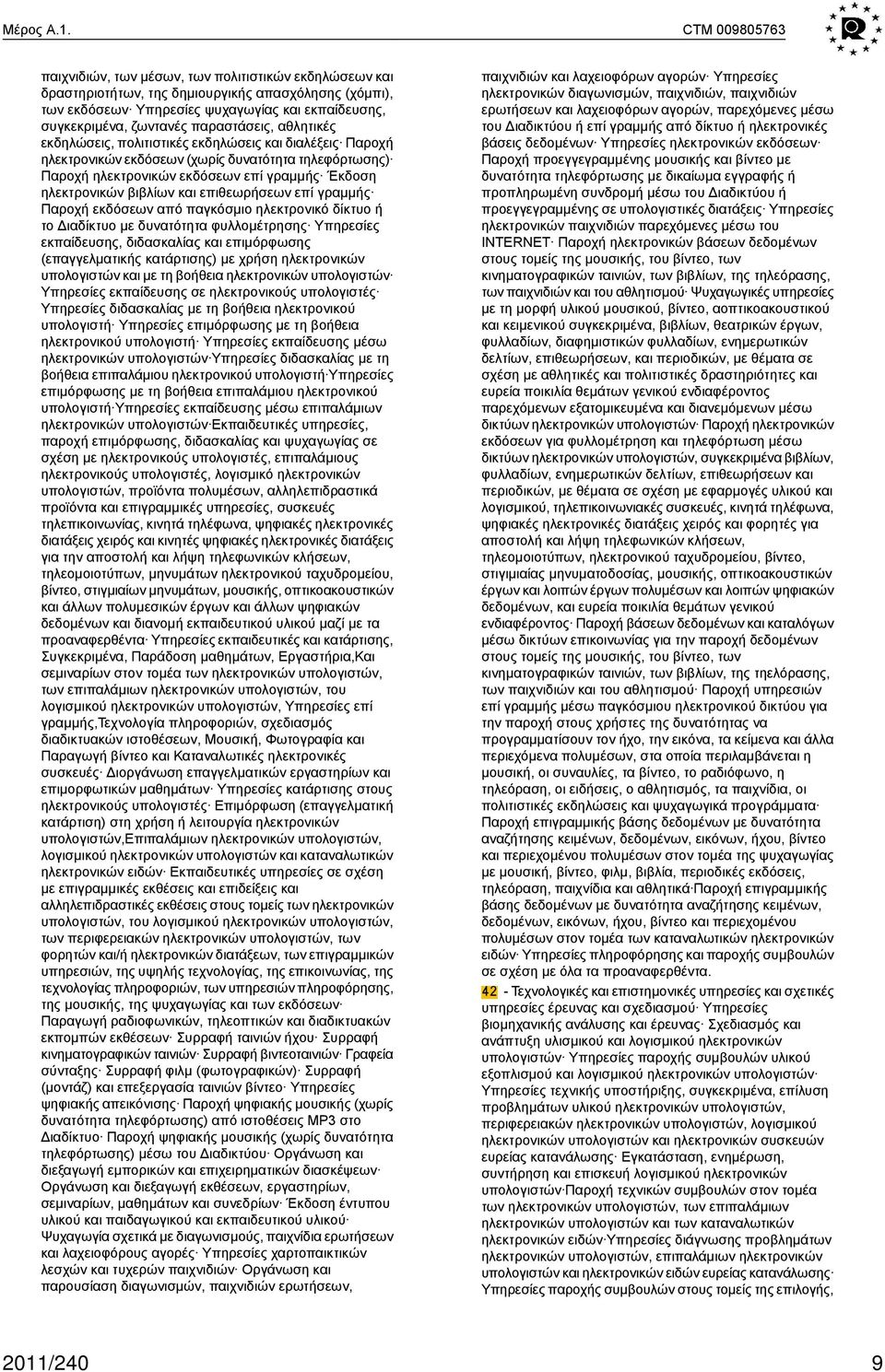 παραστάσεις, αθλητικές εκδηλώσεις, πολιτιστικές εκδηλώσεις και διαλέξεις Παροχή ηλεκτρονικών εκδόσεων (χωρίς δυνατότητα τηλεφόρτωσης) Παροχή ηλεκτρονικών εκδόσεων επί γραμμής Έκδοση ηλεκτρονικών