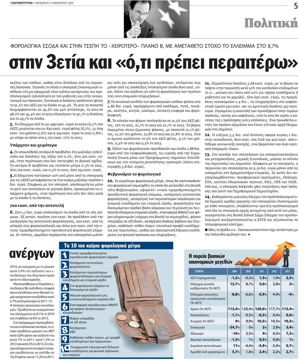 Γεγονός το οποίο ο υπουργός Οικονοµικών α- πέδωσε στη µη εφαρµογή νέου τρόπου κατάρτισης του προϋπολογισµού (αξιολόγηση εκ του µηδενός) και στην ανακατανοµή των δαπανών.