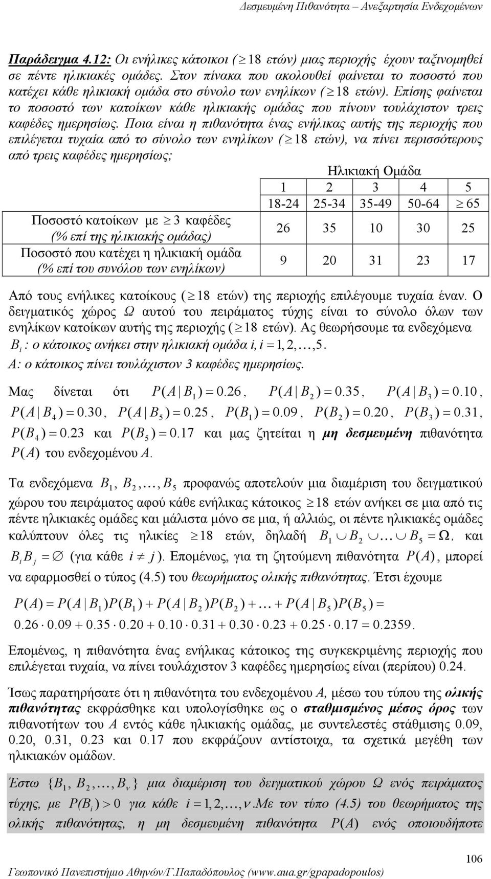 που επιλέγεται τυχαία από το σύολο τω εηλίκω ( 8 ετώ, α πίει περισσότερους από τρεις καφέδες ημερησίως; Ποσοστό κατοίκω με καφέδες (% επί της ηλικιακής ομάδας Ποσοστό που κατέχει η ηλικιακή ομάδα (%