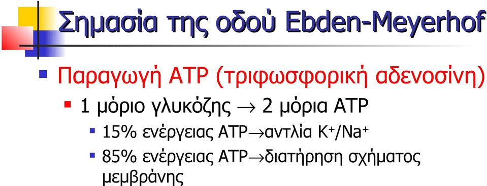 μόρια ΑΤΡ 15% ενέργειας ΑΤΡ αντλία Κ+ /Na +