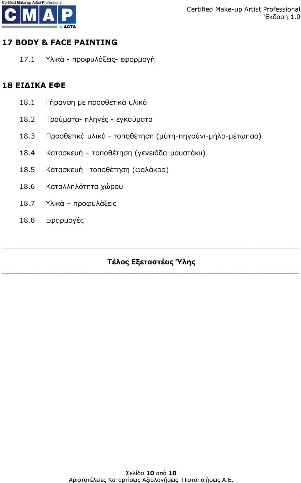 3 Προσθετικά υλικά - τοποθέτηση (µύτη-πηγούνι-µήλα-µέτωπαο) 18.