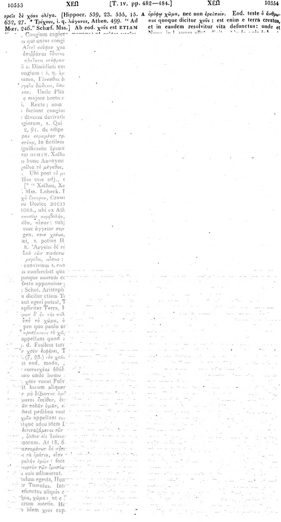 129 ] Αιτεί σκύφον χοαίον, καί πλήσας ο'ίνου Θασίου, ολίγον επιρράνας vbaros, έξέπιεν, ειπών, Ό πλείστα πίνων, πλείστα κεύφρανθήσεται. UNDE Ήμιχοαίοε, Dimidii s.