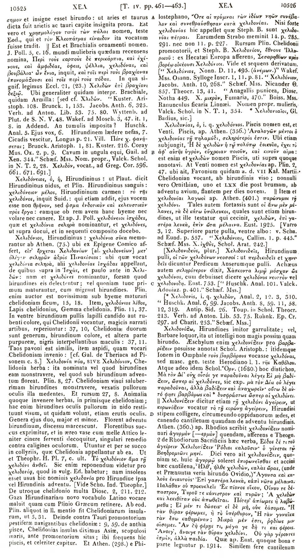 285.. Eod., qui et τον Κλεοπάτμαε κίναιδον ita vocatnm fuisse tradit. Est et Brachialis ornamenti nomen. 291. nec non 1 1. p. 227 Rursum Plin. Chelidooii J. Poll. 5, c. 16.
