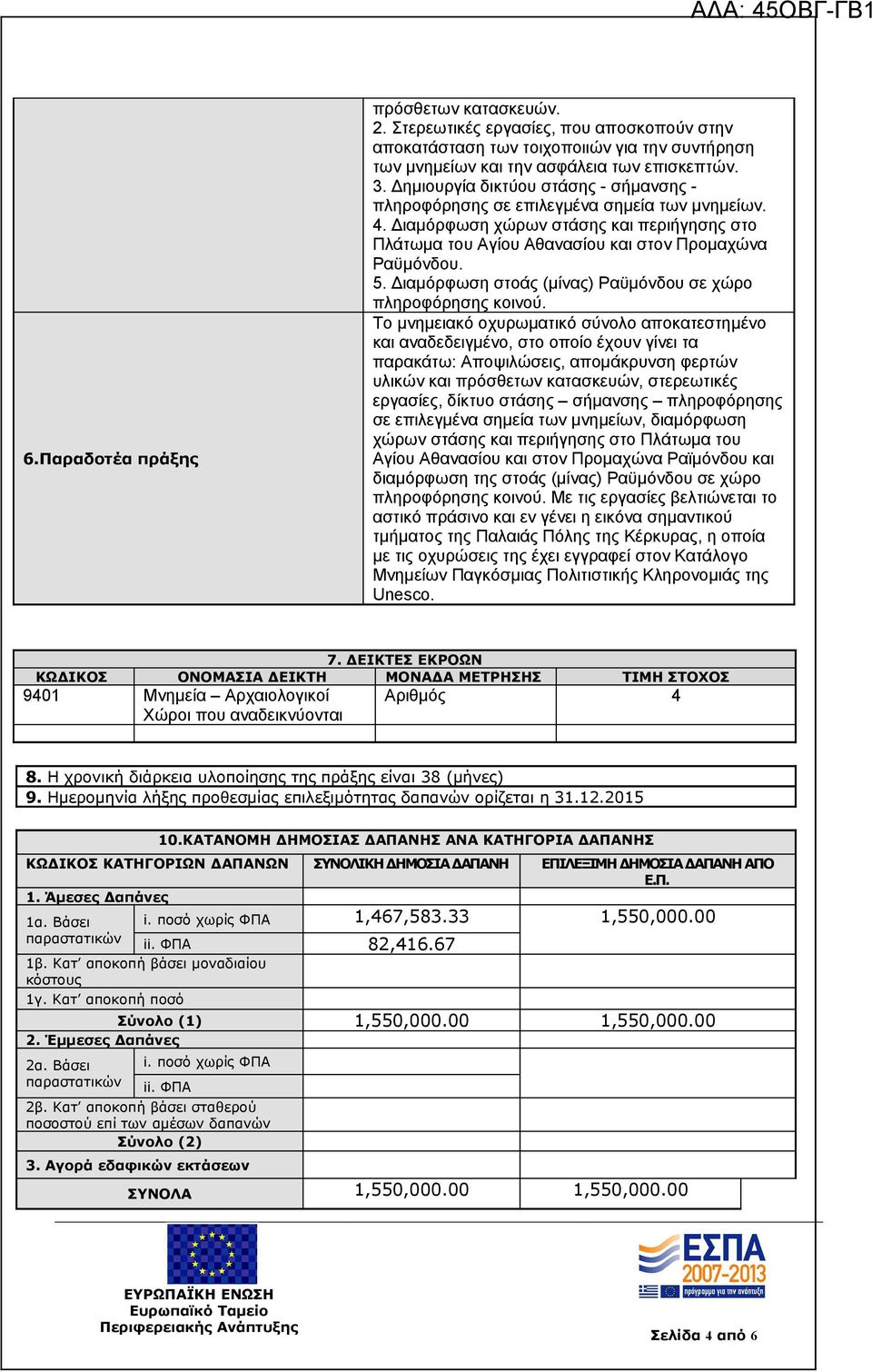 Διαμόρφωση στοάς (μίνας) Ραϋμόνδου σε χώρο πληροφόρησης κοινού.