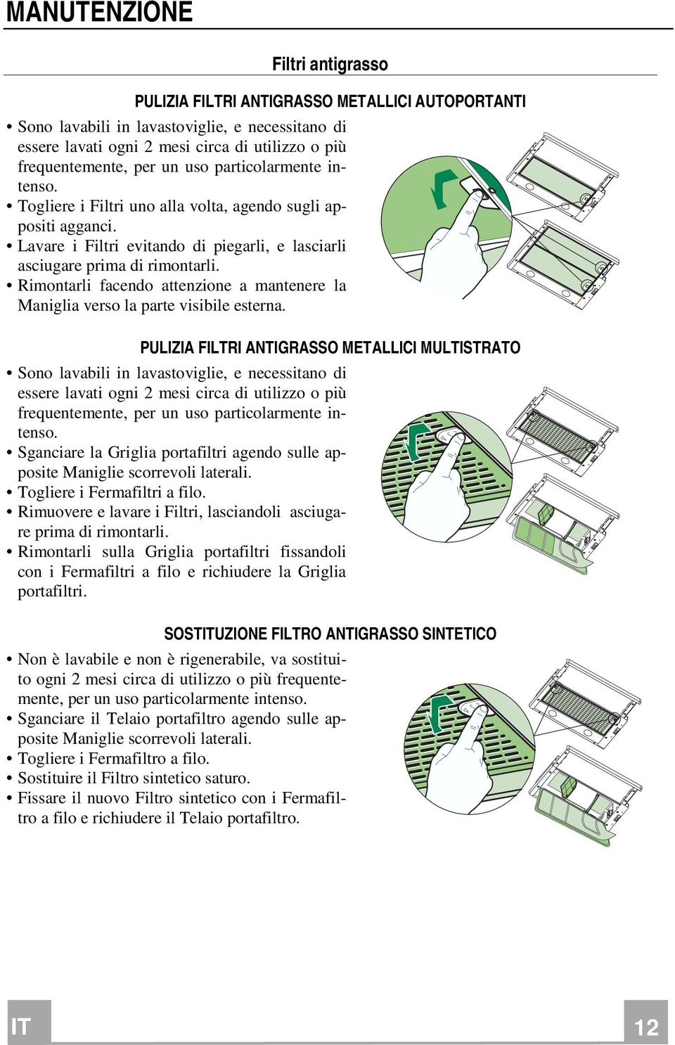 Rimontarli facendo attenzione a mantenere la Maniglia verso la parte visibile esterna.