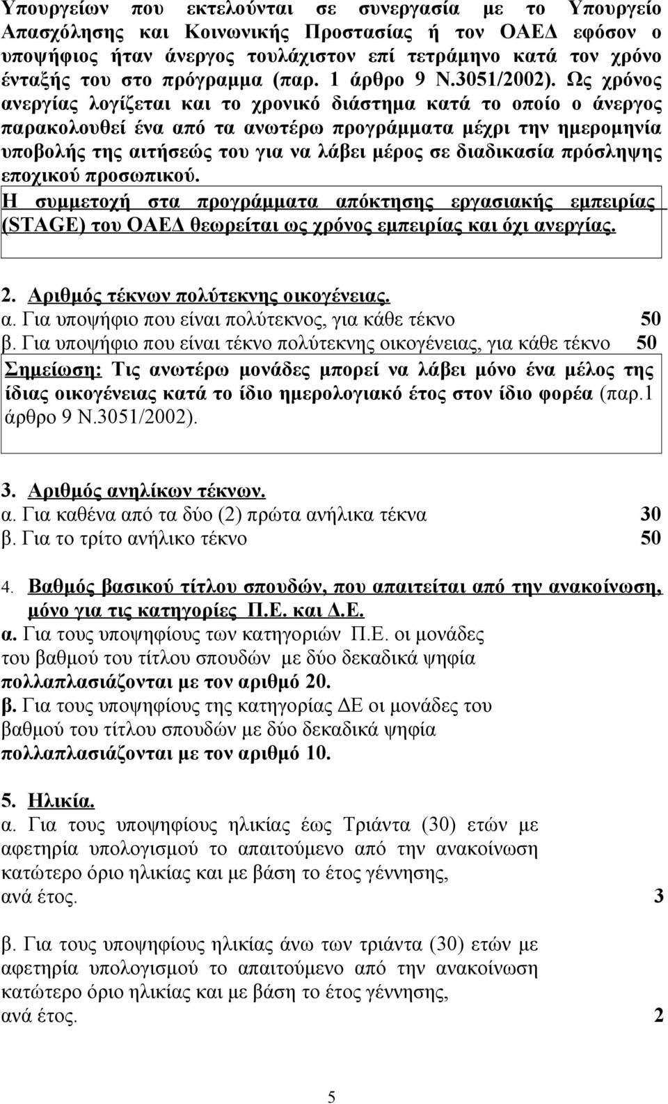 Ως χρόνος ανεργίας λογίζεται και το χρονικό διάστημα κατά το οποίο ο άνεργος παρακολουθεί ένα από τα ανωτέρω προγράμματα μέχρι την ημερομηνία υποβολής της αιτήσεώς του για να λάβει μέρος σε