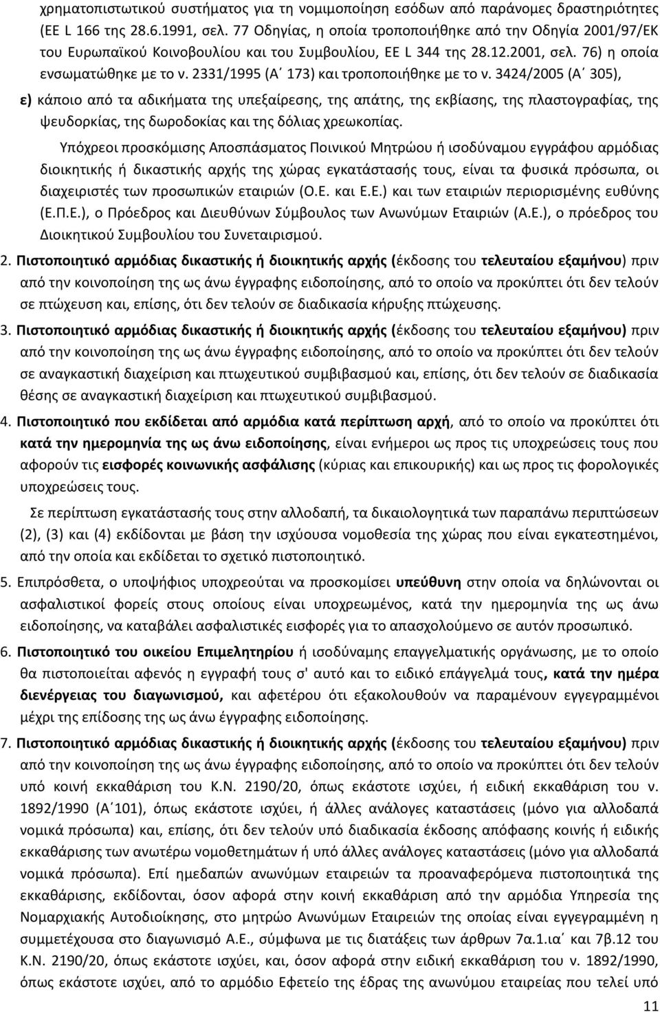 2331/1995 (Αϋ 173) και τροποποιικθκε με το ν.