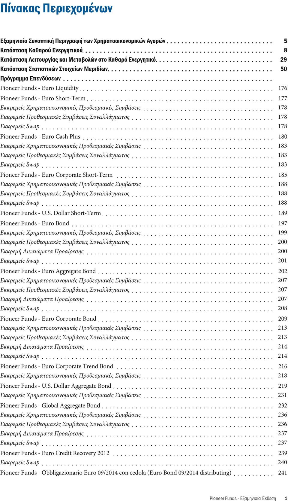....... Στοιχείων....... Μεριδίων................................................... 50. Πρόγραμμα....... Επενδύσεων................................................................... Pioneer..... Funds.