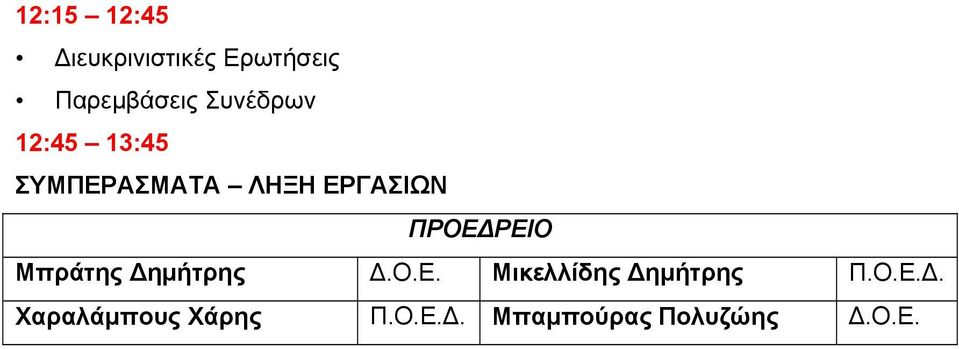 Ο.Ε.Δ. Χαραλάμπους Χάρης Π.Ο.Ε.Δ. Μπαμπούρας Πολυζώης Δ.