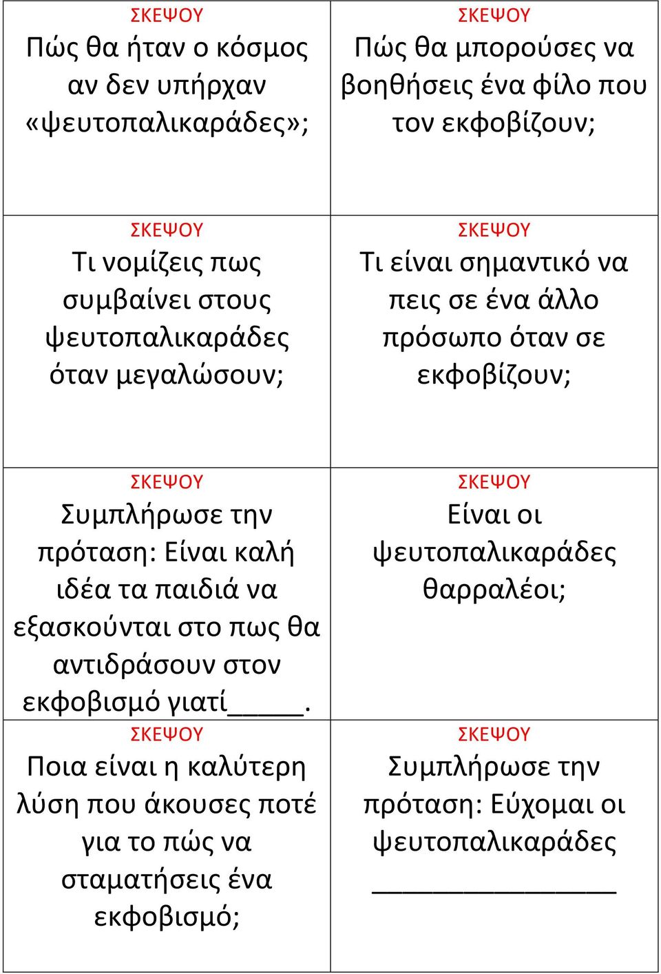 πρόταςθ: Είναι καλι ιδζα τα παιδιά να εξαςκοφνται ςτο πωσ κα αντιδράςουν ςτον εκφοβιςμό γιατί.