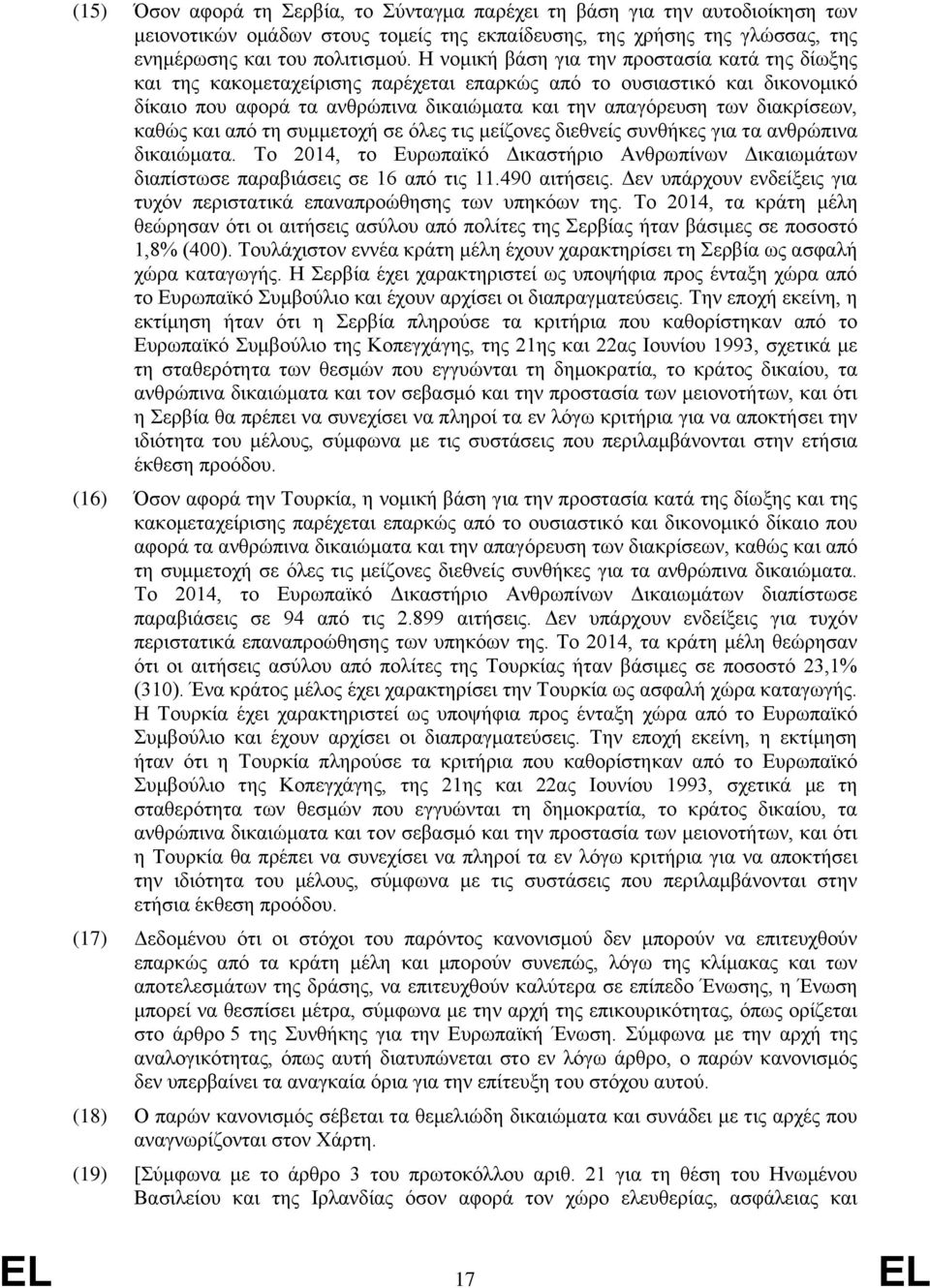 καθώς και από τη συμμετοχή σε όλες τις μείζονες διεθνείς συνθήκες για τα ανθρώπινα δικαιώματα. Το 2014, το Ευρωπαϊκό Δικαστήριο Ανθρωπίνων Δικαιωμάτων διαπίστωσε παραβιάσεις σε 16 από τις 11.