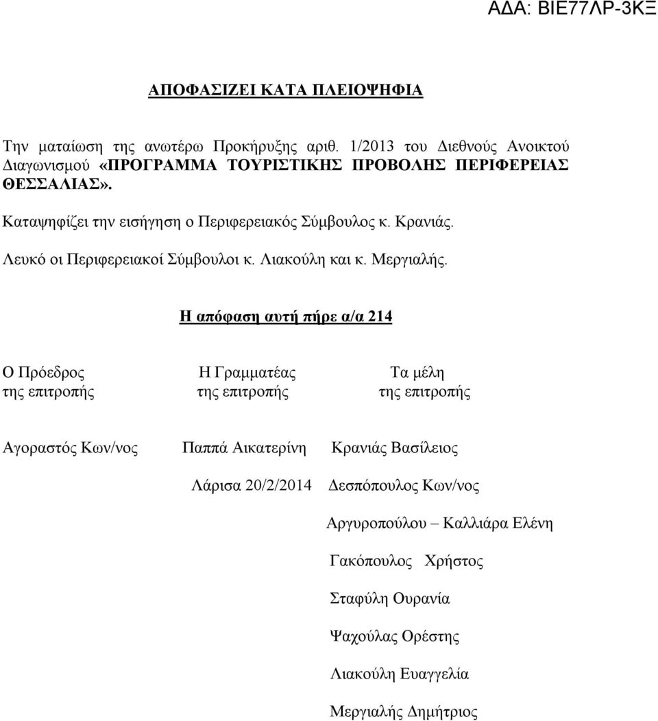 Κρανιάς. Λευκό οι Περιφερειακοί Σύμβουλοι κ. Λιακούλη και κ. Μεργιαλής.