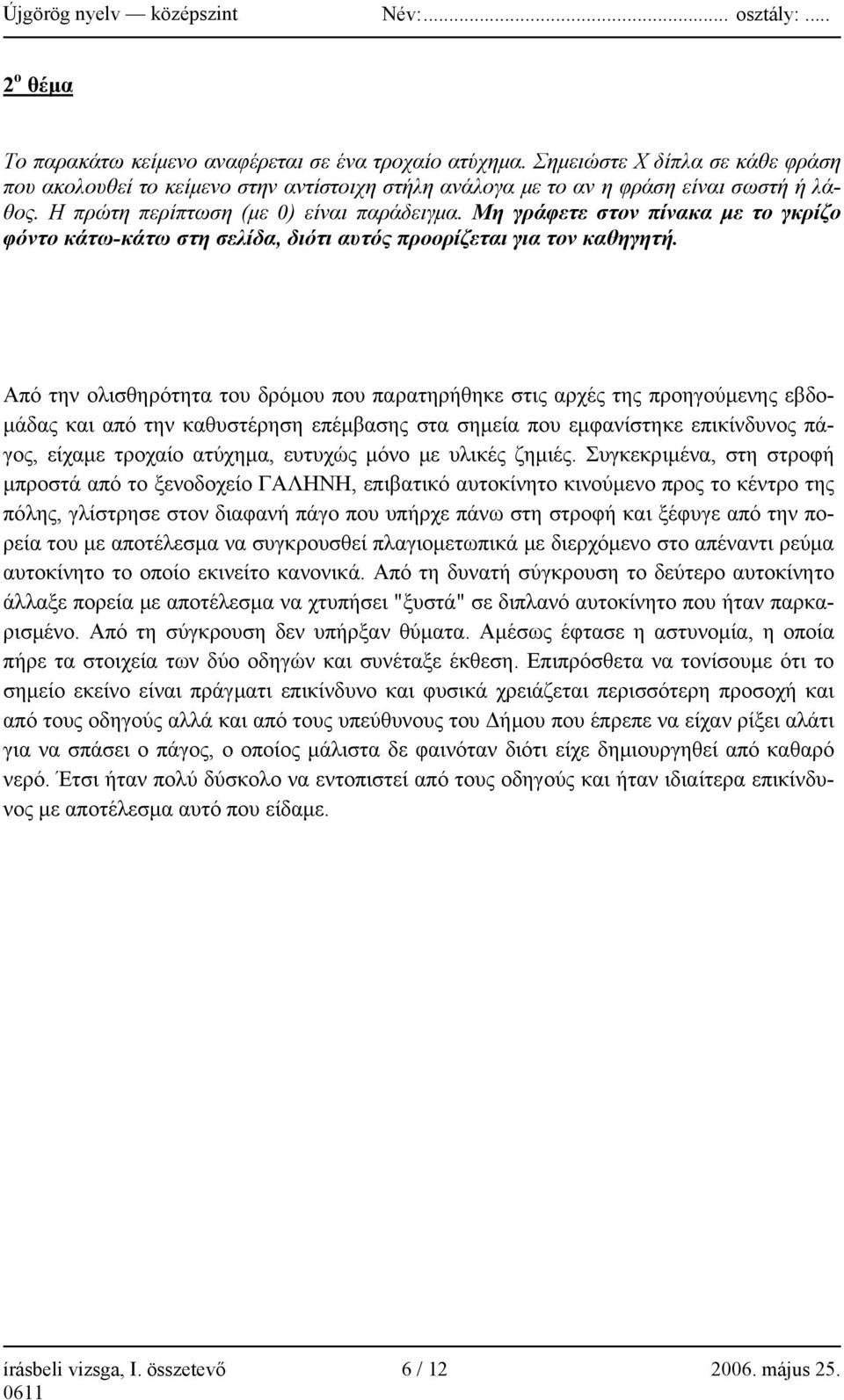 Από την ολισθηρότητα του δρόμου που παρατηρήθηκε στις αρχές της προηγούμενης εβδομάδας και από την καθυστέρηση επέμβασης στα σημεία που εμφανίστηκε επικίνδυνος πάγος, είχαμε τροχαίο ατύχημα, ευτυχώς