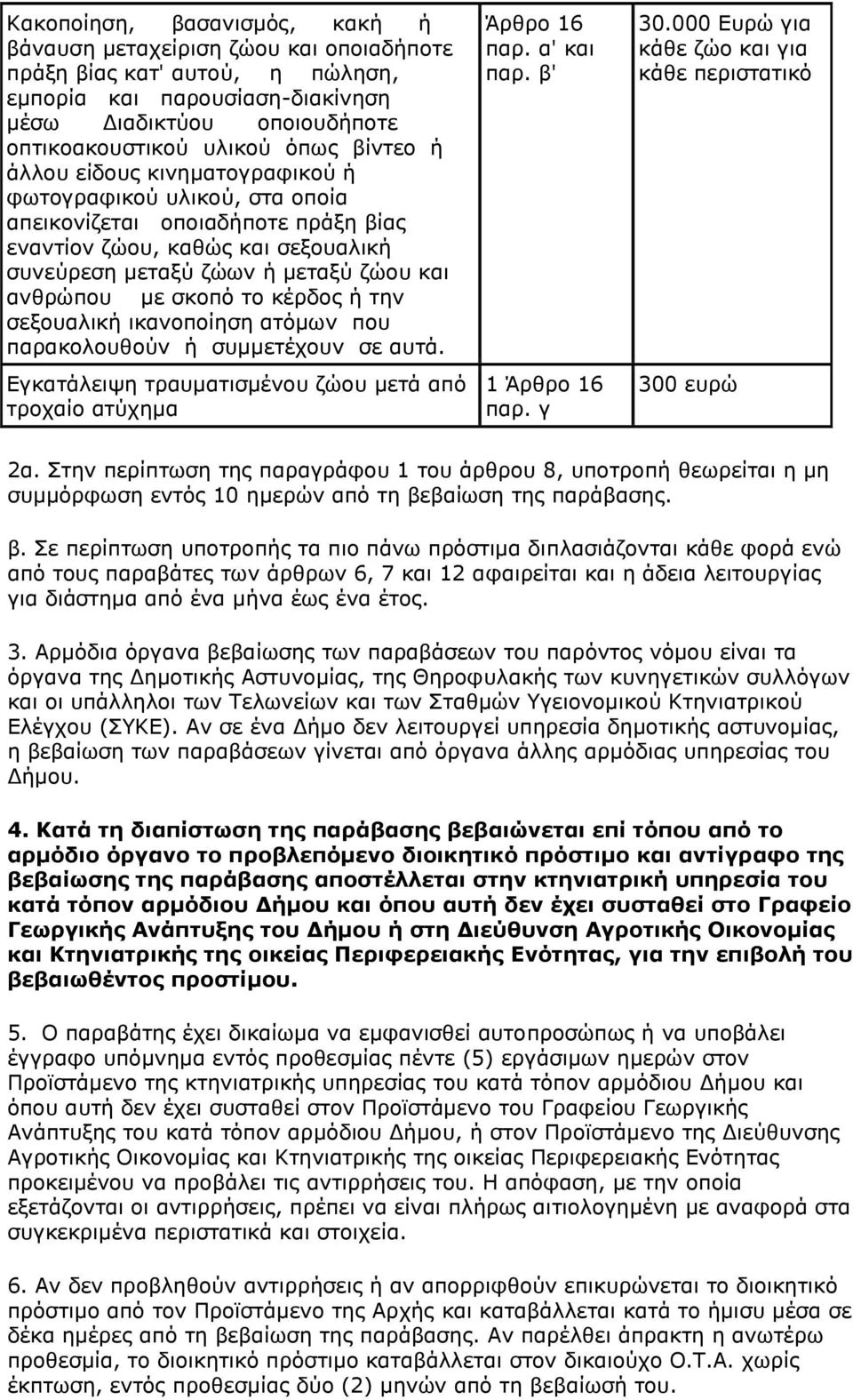 ή ηελ ζεμνπαιηθή ηθαλνπνίεζε αηφκσλ πνπ παξαθνινπζνχλ ή ζπκκεηέρνπλ ζε απηά. Δγθαηάιεηςε ηξαπκαηηζκέλνπ π κεηά απφ ηξνραίν αηχρεκα 16 παξ. α' θαη παξ. β' 1 16 παξ. γ 30.