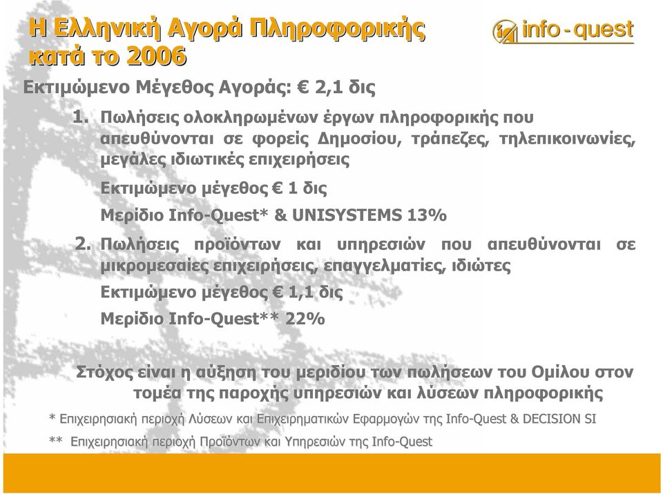 Info-Quest* & UNISYSTEMS 13% 2.
