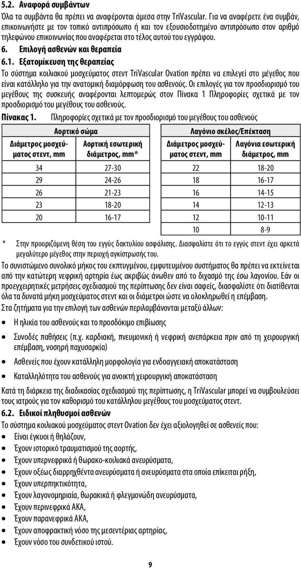 Επιλογή ασθενών και θεραπεία 6.1.