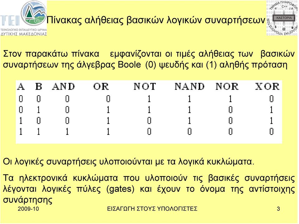 υλοποιούνται με τα λογικά κυκλώματα.