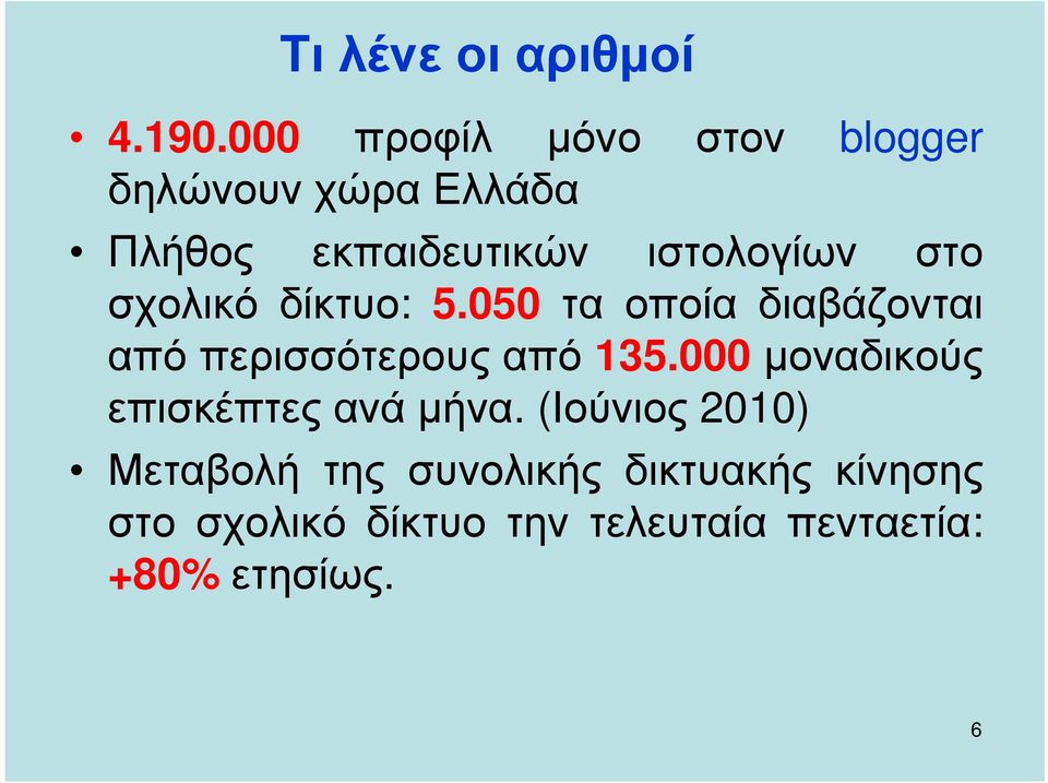 στο σχολικό δίκτυο: 5.050 τα οποία διαβάζονται από περισσότερους από 135.