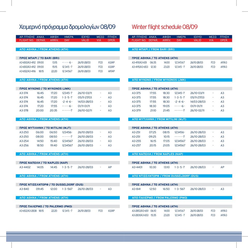 ΜΥΚΟΝΟ / TO MYKONOS (JMK) A3-374 16:45 17:20 12345-7 26/10-03/11 - A3 A3-374 16:45 17:20 1-3 - 5-7 05/11-27/03 - A3 A3-374 16:45 17:20-2 - 4-6 - 14/03-28/03 - A3 A3-374 17:20 17:55 - - - - -