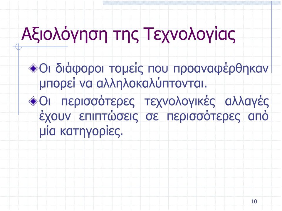 Οι περισσότερες τεχνολογικές αλλαγές έχουν