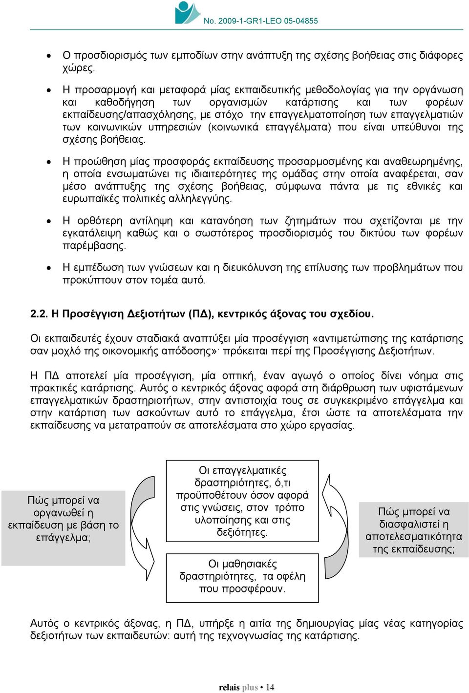 επαγγελµατιών των κοινωνικών υπηρεσιών (κοινωνικά επαγγέλµατα) που είναι υπεύθυνοι της σχέσης βοήθειας.