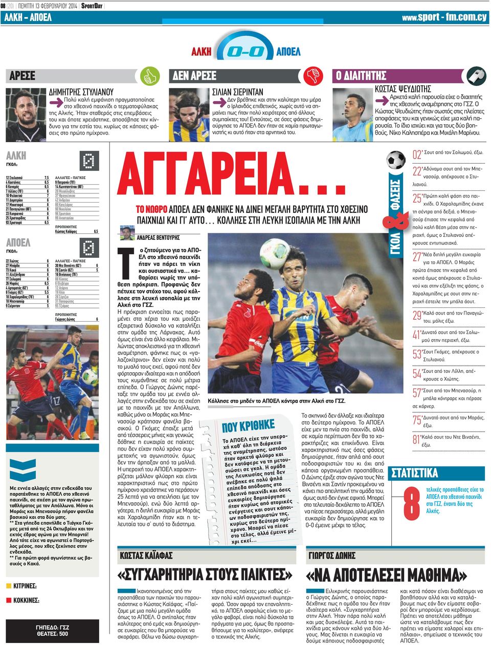ΔΕΝ ΑΡΕΣΕ ΣΙΛΙΑΝ ΣΙΕΡΙΝΤΑΝ Δεν βρέθηκε και στην καλύτερη του μέρα ο Ιρλανδός επιθετικός, χωρίς αυτό να σημαίνει πως ήταν πολύ χειρότερος από άλλους συμπαίκτες του!