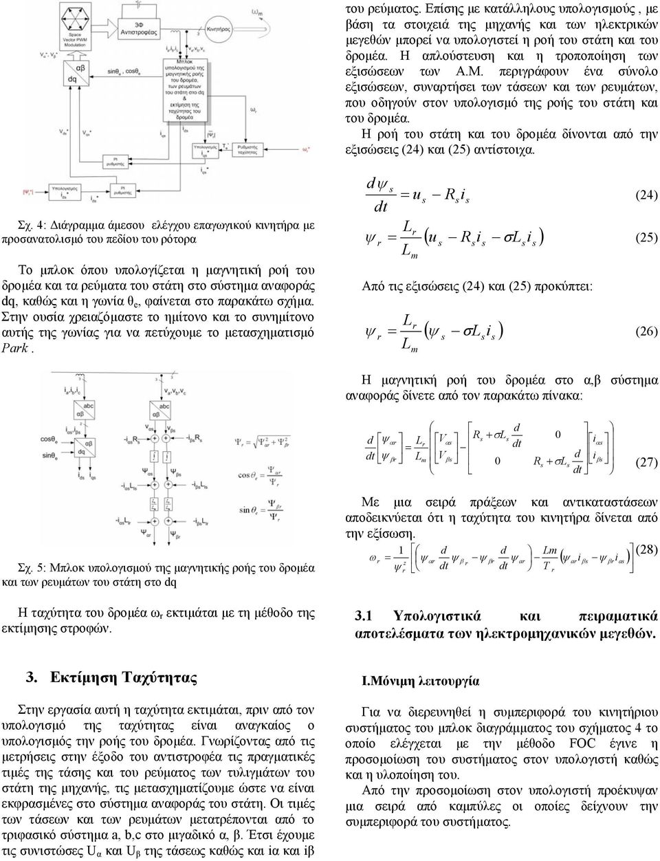 Η ροή του στάτη και του δρομέα δίνονται από την εξισώσεις (24) και (25) αντίστοιχα. Σχ.
