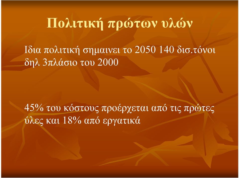 τόνοι δηλ 3πλάσιο του 2000 45% του