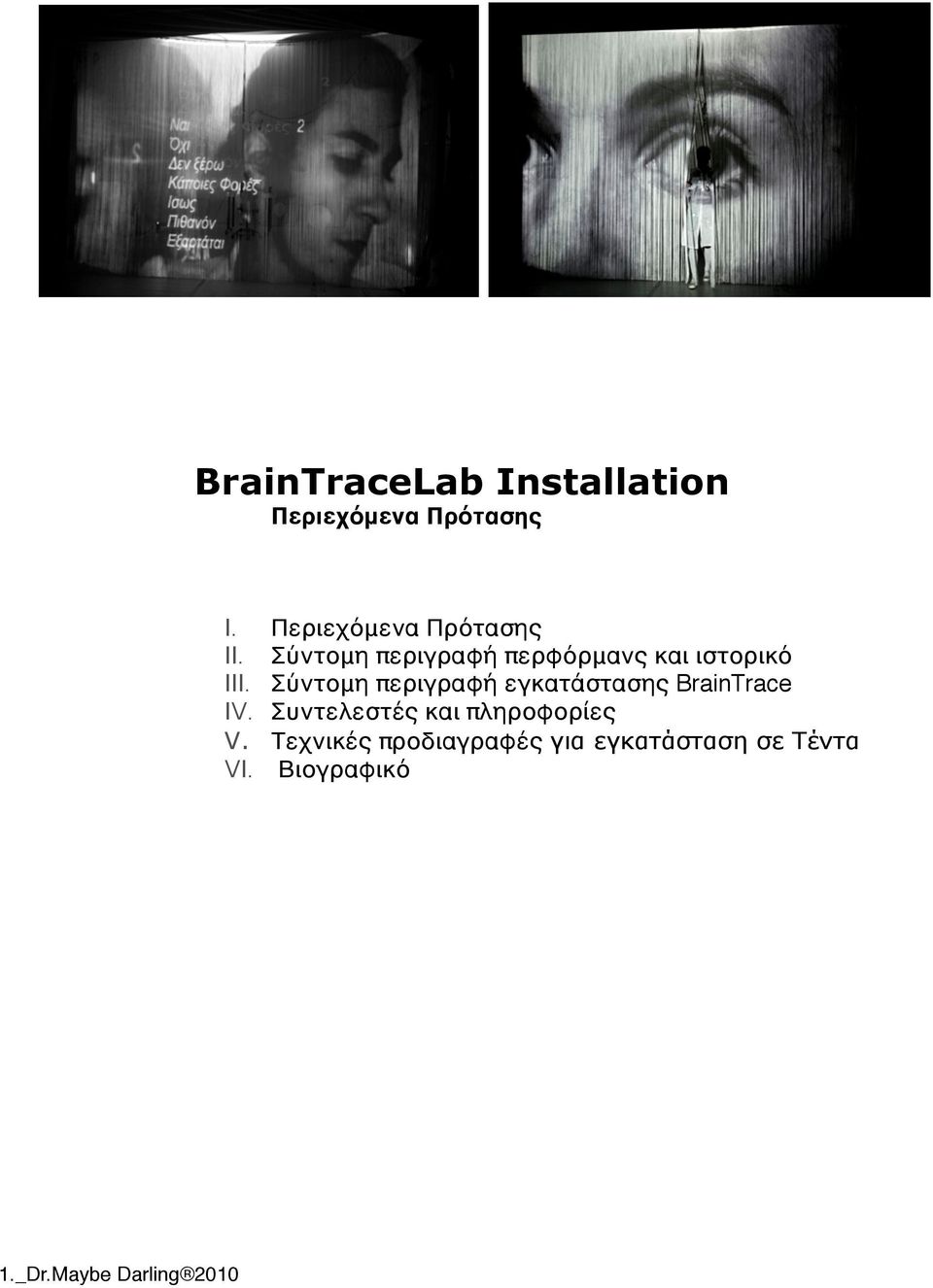 Σύντομη περιγραφή εγκατάστασης BrainTrace IV.