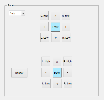 Υποκειμενικά Ακουστικά Πειράματα 92 4.3.2 Φάση #2β Για τις ανάγκες της φάσης αυτή, αναπτύχθηκε στη Matlab, GUI πειράματος εντοπισμού όπως φαίνεται στην Εικόνα 4-11.
