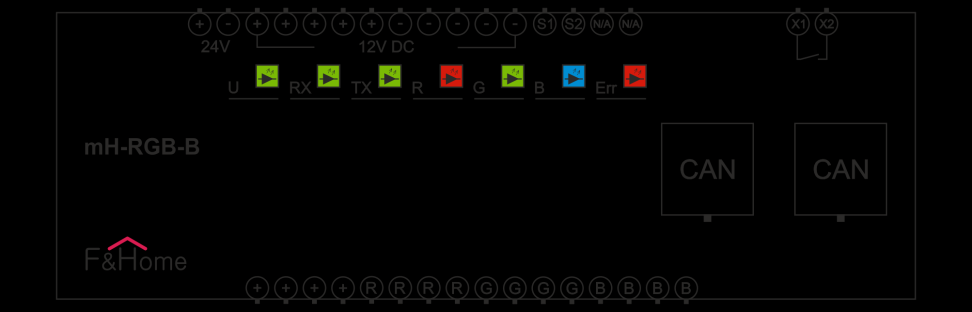 MODUL mh-rgb Modul RGB je vytvorený na ovládanie nízkonapäťových (12 V) svetelných zdrojov LED na základe nastavenia jasu a farby osvetlenia.