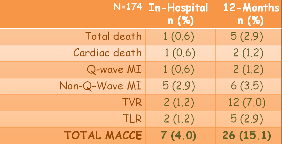 LeMaX Pilot Study Results No late stent thrombosis