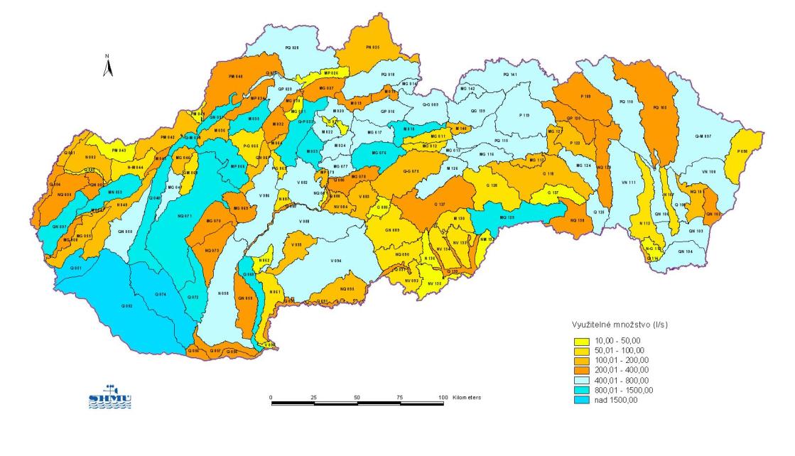 Záznam na obrázku 70 predstavuje výstup z monitorovania kvality podzemných vôd na území SR v priebehu roku 2013. Obr. 70. Kvalita podzemných vôd na Slovensku v roku 2013.