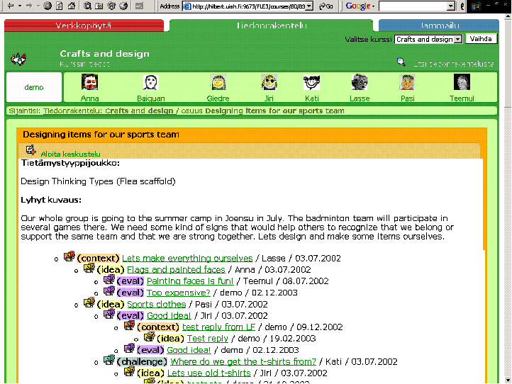 Εικόνα 2.4 Fle2 Knowledge Building Interface 2.7.