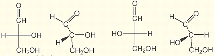 Μονοσακχαρίτες: Απεικονίσεις, προβολές κατά Fischer - D, L Σάκχαρα Ένωση αναφοράς είναι τα δύο εναντιομερή της γλυκεραλδεΰδης, C 3 6 3 Μια ένωση χαρακτηρίζεται ως D όταν το ΟΗ στο στερεογονικό κέντρο