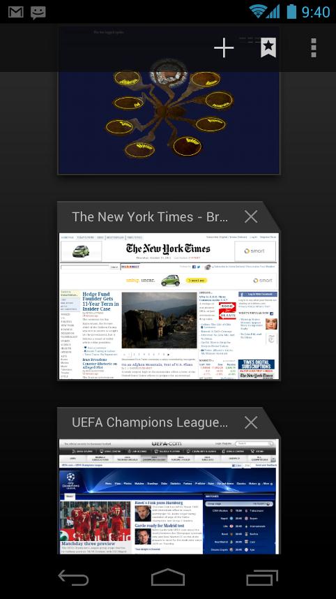 Οι καρτέλες του browser (αριστερή εικόνα) επιτρέπει στο χρήστη