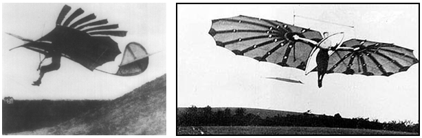 Ανεµόπτερα και αεροµοντελισµός τον αέρα, πέταξε ένα µοντέλο το 1804, το κατασκεύασε και το πέταξε χωρίς άνθρωπό το 1849 και µε άνθρωπο το 1853 πετώντας για λίγα µέτρα.