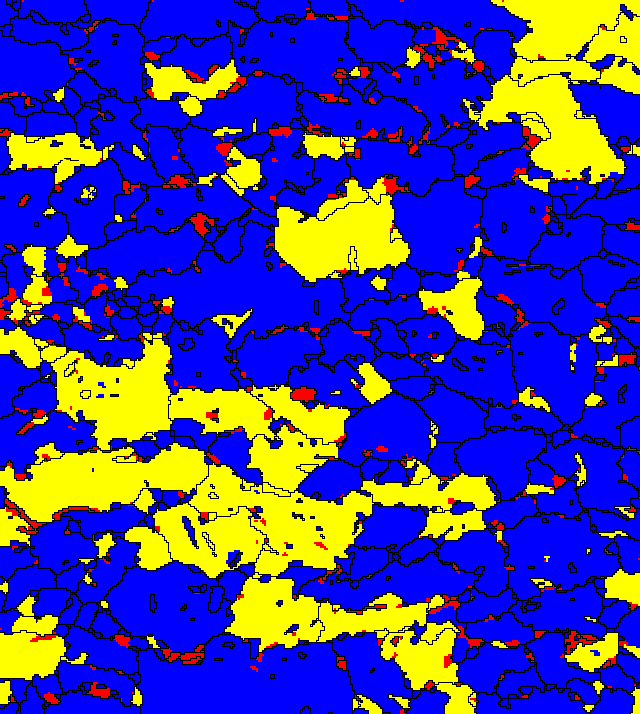 Στην εικόνα 6-82 παρουσιάζεται ο χάρτης που προέκυψε με βάση τις ατέλειες του πλέγματος που εντοπίστηκαν στο κάθε κόκκο.