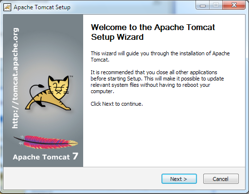 Εγκατάσταση του Apache Tomcat (1/7) Σχήμα 8.