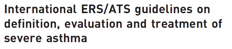 ERS/ATS Guidelines Severe Asthma.