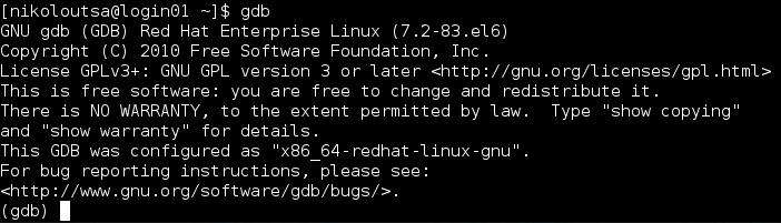 - Command gdb <prog name> or gdb (gdb) Τεχνικές ς (gdb) file