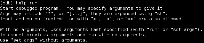 - (gdb) help run Τεχνικές ς Εκπαιδευτικό