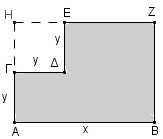 Από το ορθογώνιο ΑΒΖΗ αφαιρέθηκε το τετράγωνο ΓΔΕΗ πλευράς y.