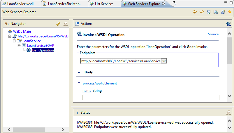 WS in the Web Services Browser 6/5/2014