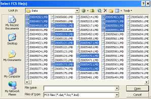 10. Select option for FCS Folder and Files: Ο χρήστης µπορεί να επιλέξει ένα φάκελο και να δουλέψει µε όλα τα FCS αρχεία που αυτός περιέχει ή να επιλέξει µεµονωµένα αρχεία. 11.